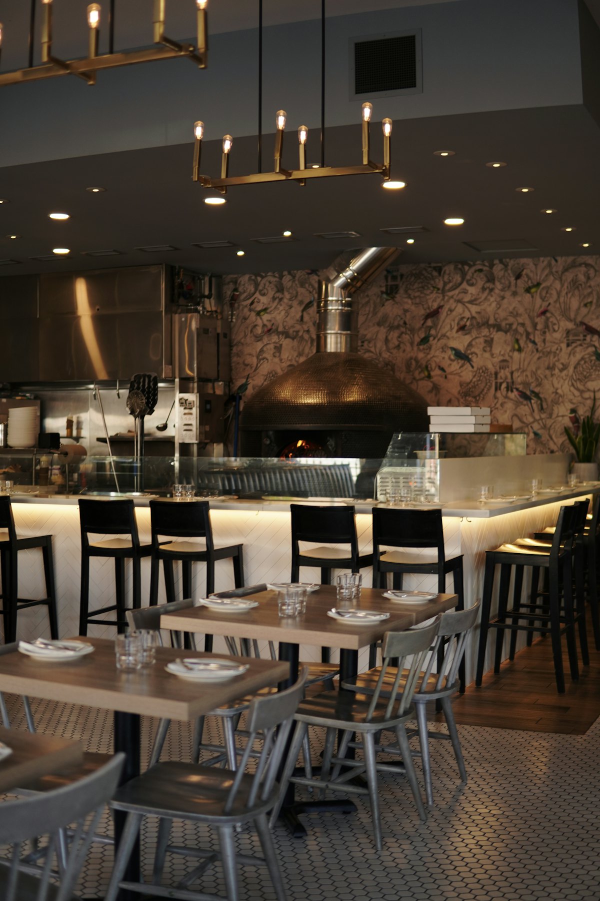 Inside the pizzeria